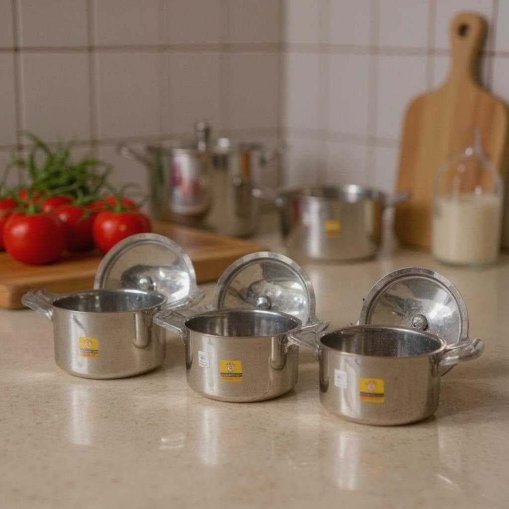 Pappu Biriyani Pot Set Heavy  7", 8" 9" Set - Image 4