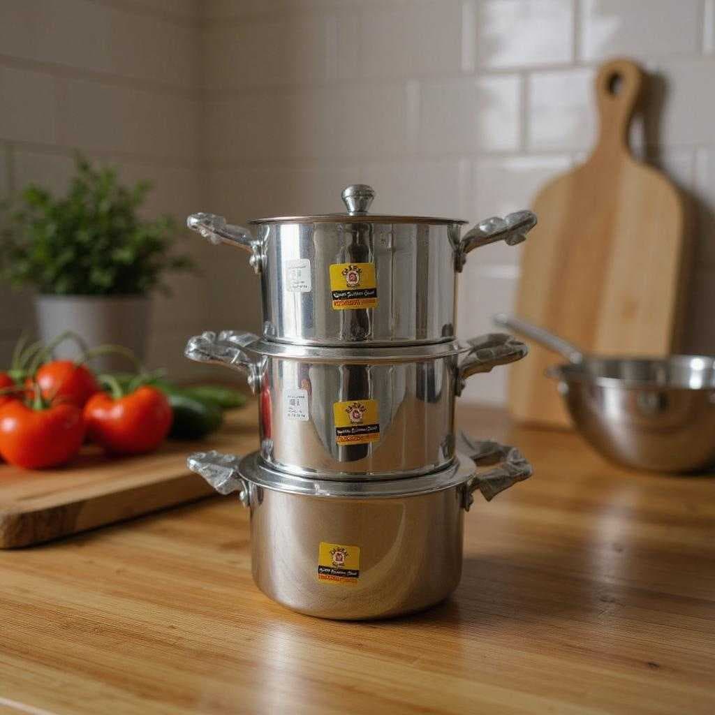 Pappu Biriyani Pot Set Heavy  7", 8" 9" Set - Image 1