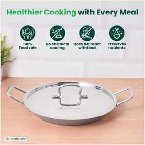 TurboCuk Tri-ply Stainless Steel Jalebi Pan (30cm, 1.5L)