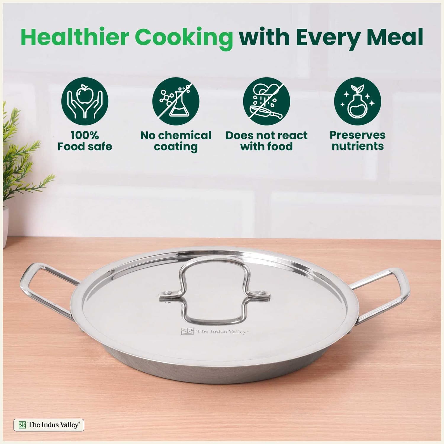 TurboCuk Tri-ply Stainless Steel Jalebi Pan (30cm, 1.5L) - Image 1